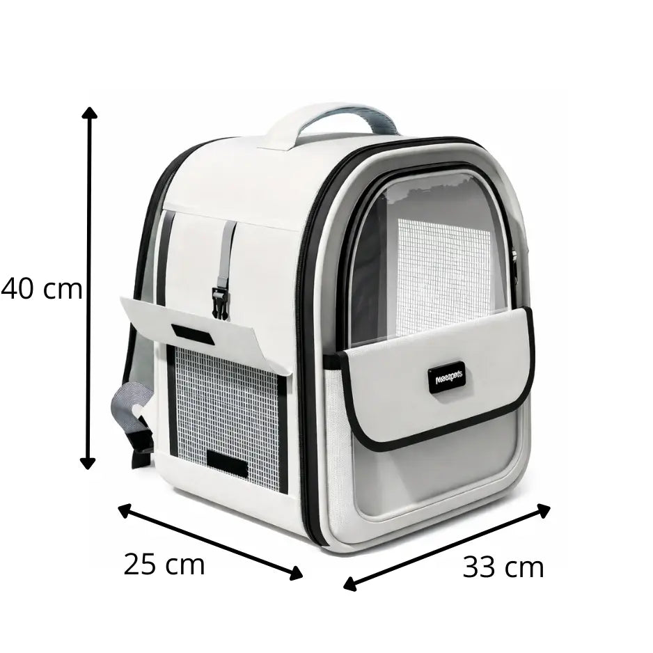 Sac à dos de transport capsule pour chat et chien – respirant et translucide Moustache & Cie