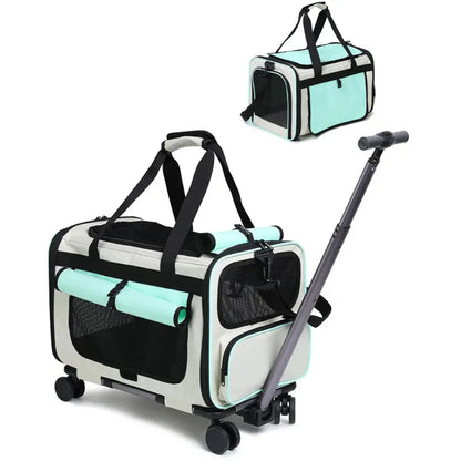 Sac de Transport Premium pour Chat & Chien + Trolley à roulettes Moustache & Cie