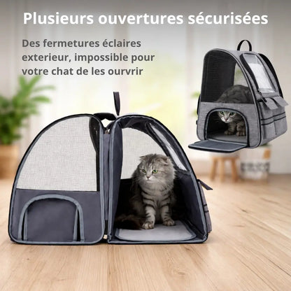 Sac à Dos de Transport à Roulettes pour Chat et Chien | Premium, Ventilé, Compatible Cabine Avion Moustache & Cie