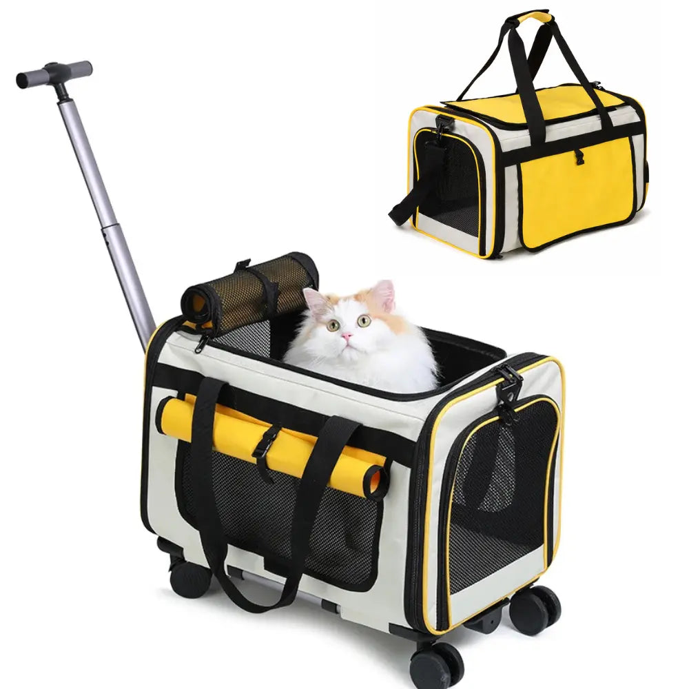 Sac de Transport Premium pour Chat & Chien + Trolley à roulettes Moustache & Cie