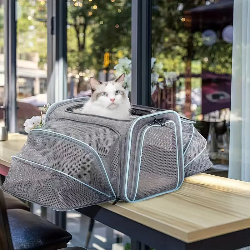 Sac de transport extensible pour chat – imperméable et respirant Moustache & Cie