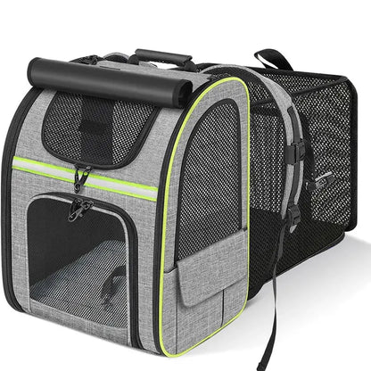 Sac à dos de transport extensible pour chat et petit chien – respirant et sécurisé Moustache & Cie