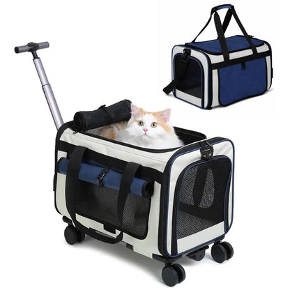 Sac de Transport Premium pour Chat & Chien + Trolley à roulettes Moustache & Cie