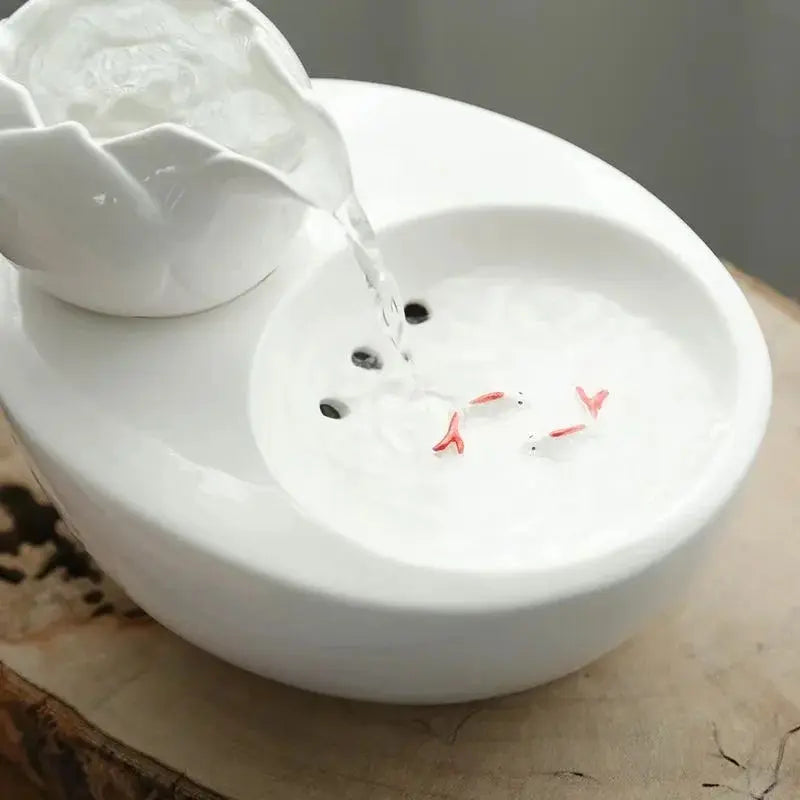 Fontaine à Eau pour Chat en Céramique – Design Coloré, Écoulement Doux, Hygiénique & Stable Moustache & Cie