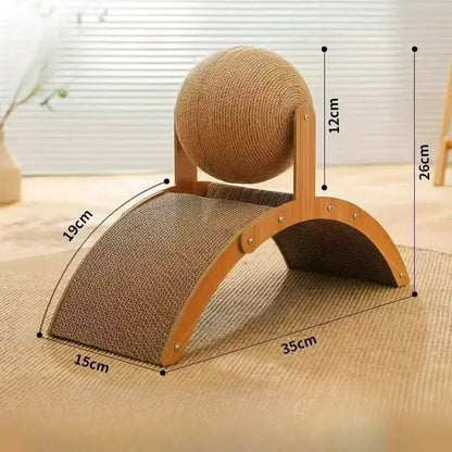 Griffoir Arche en Bois avec Boule en Sisal Naturel Moustache & Cie