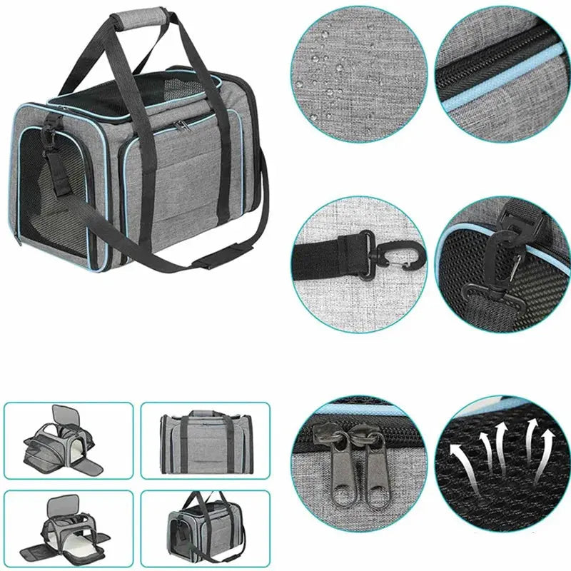 Sac de transport extensible pour chat – imperméable et respirant Moustache & Cie