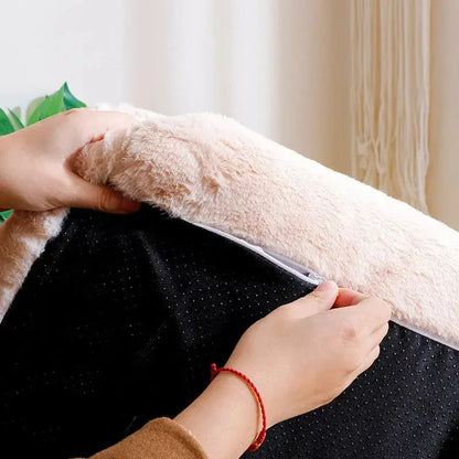 Canapé pour chat en peluche – couchage confortable avec dossier et oreiller Moustache & Cie