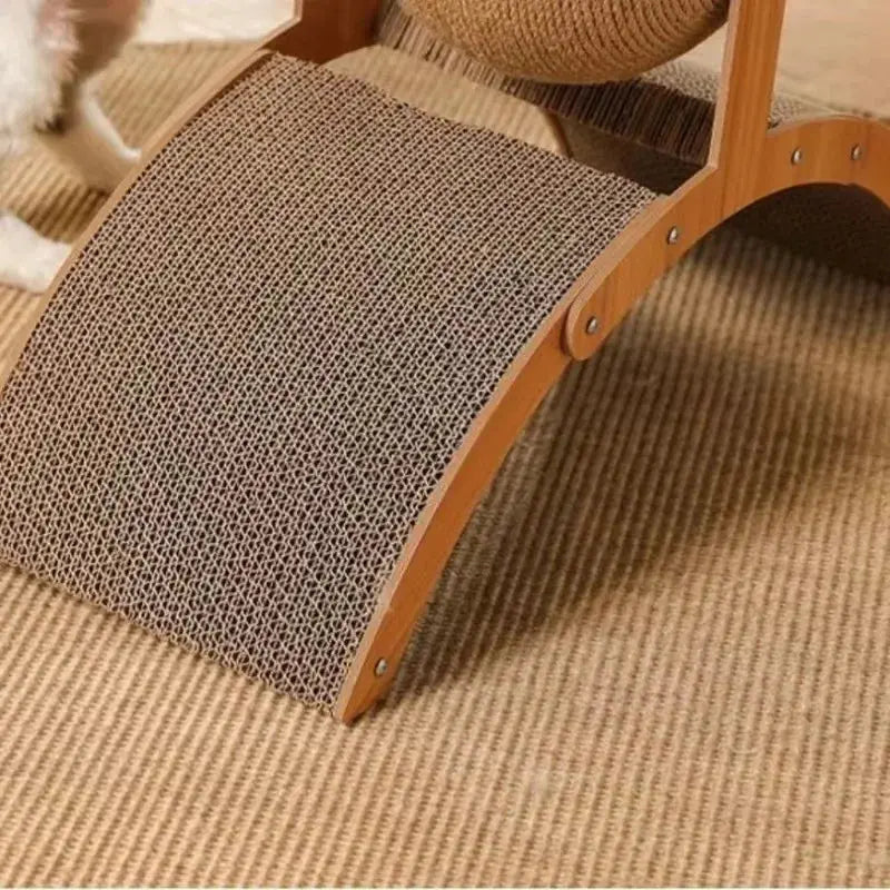 Griffoir Arche en Bois avec Boule en Sisal Naturel Moustache & Cie