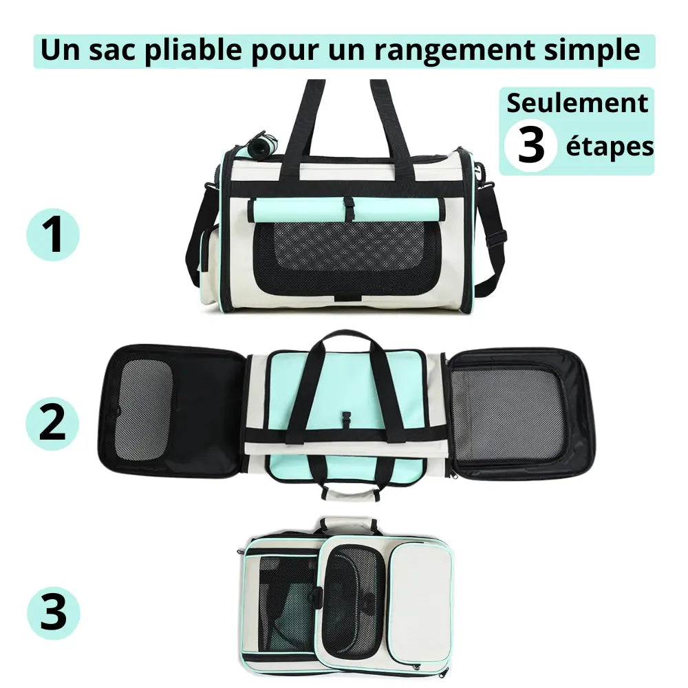 Sac de Transport Premium pour Chat & Chien + Trolley à roulettes Moustache & Cie