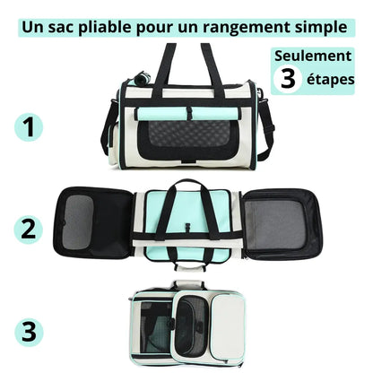 Sac de Transport Premium pour Chat & Chien + Trolley à roulettes Moustache & Cie