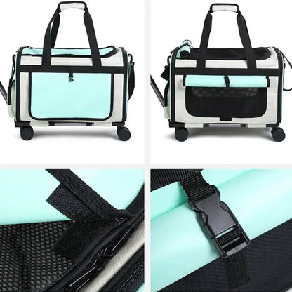 Sac de Transport Premium pour Chat & Chien + Trolley à roulettes Moustache & Cie