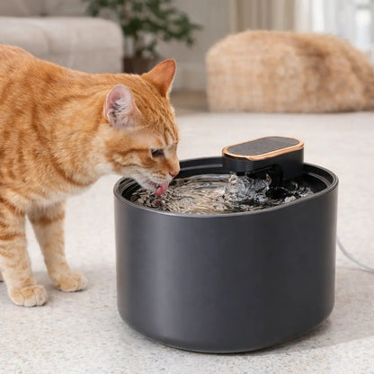 Fontaine à Eau pour Chat Silencieuse – LED Nuit, 3L, Double Écoulement, Hydratation Optimale Moustache & Cie