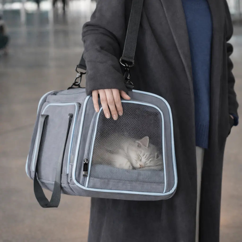 Sac de transport extensible pour chat – imperméable et respirant Moustache & Cie