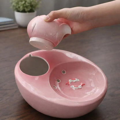 Fontaine à Eau pour Chat en Céramique – Design Coloré, Écoulement Doux, Hygiénique & Stable Moustache & Cie