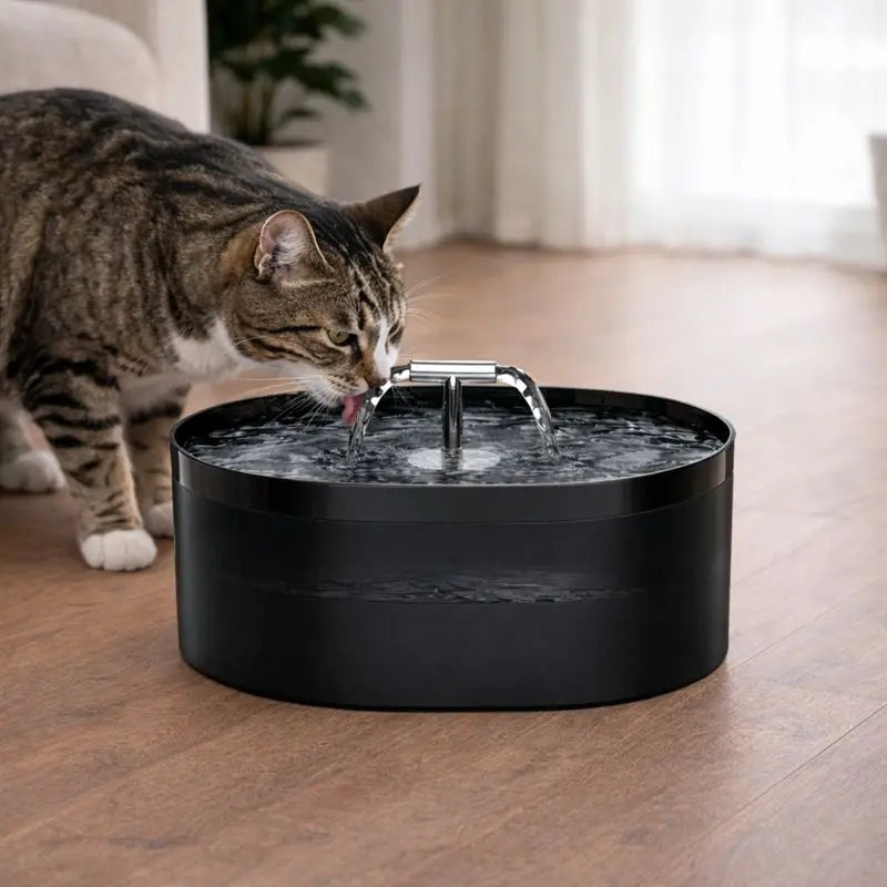 Fontaine à Eau pour Chat Silencieuse – 2,2L, Format Compact & Stable Moustache & Cie