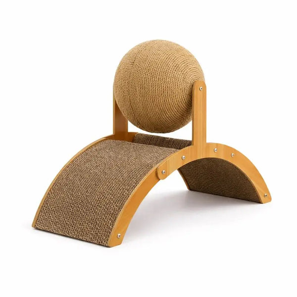 Griffoir Arche en Bois avec Boule en Sisal Naturel Moustache & Cie