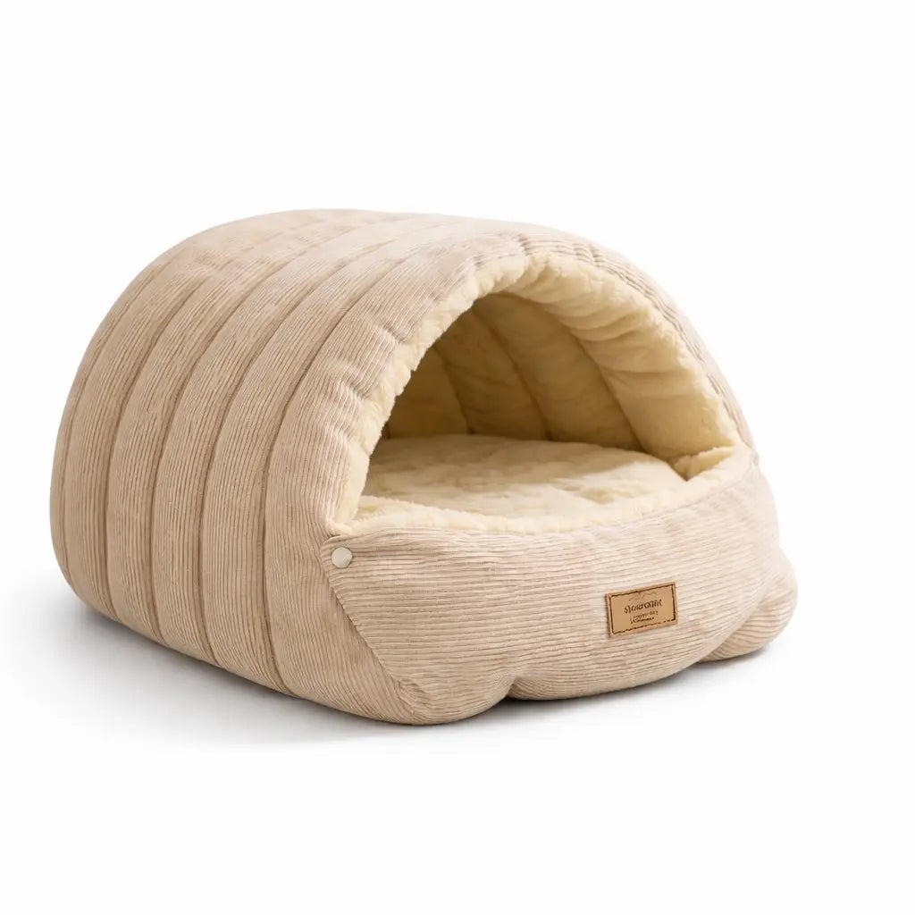 Lit grotte pour chat en peluche – maison intérieure confortable et détachable Moustache & Cie