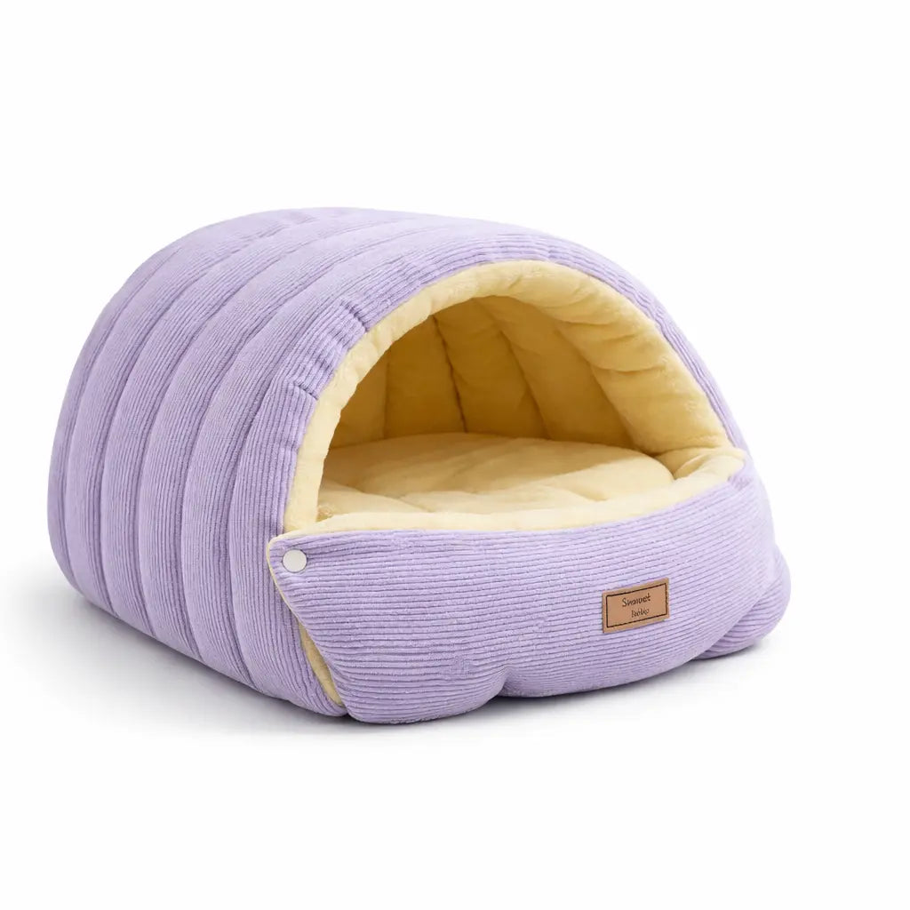 Lit grotte pour chat en peluche – maison intérieure confortable et détachable Moustache & Cie