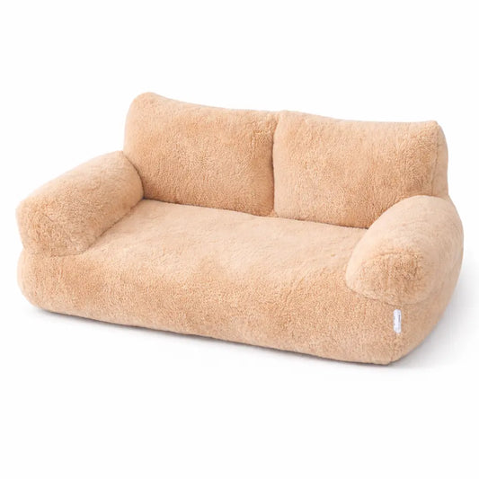 Canapé pour chat en peluche – couchage confortable avec dossier et oreiller Moustache & Cie