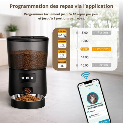 Distributeur de croquettes connecté 4L | Moustache & Cie Moustache & Cie