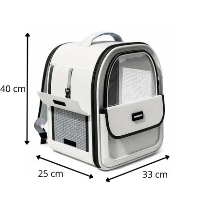 Sac à dos de transport capsule pour chat et chien – respirant et translucide Moustache & Cie