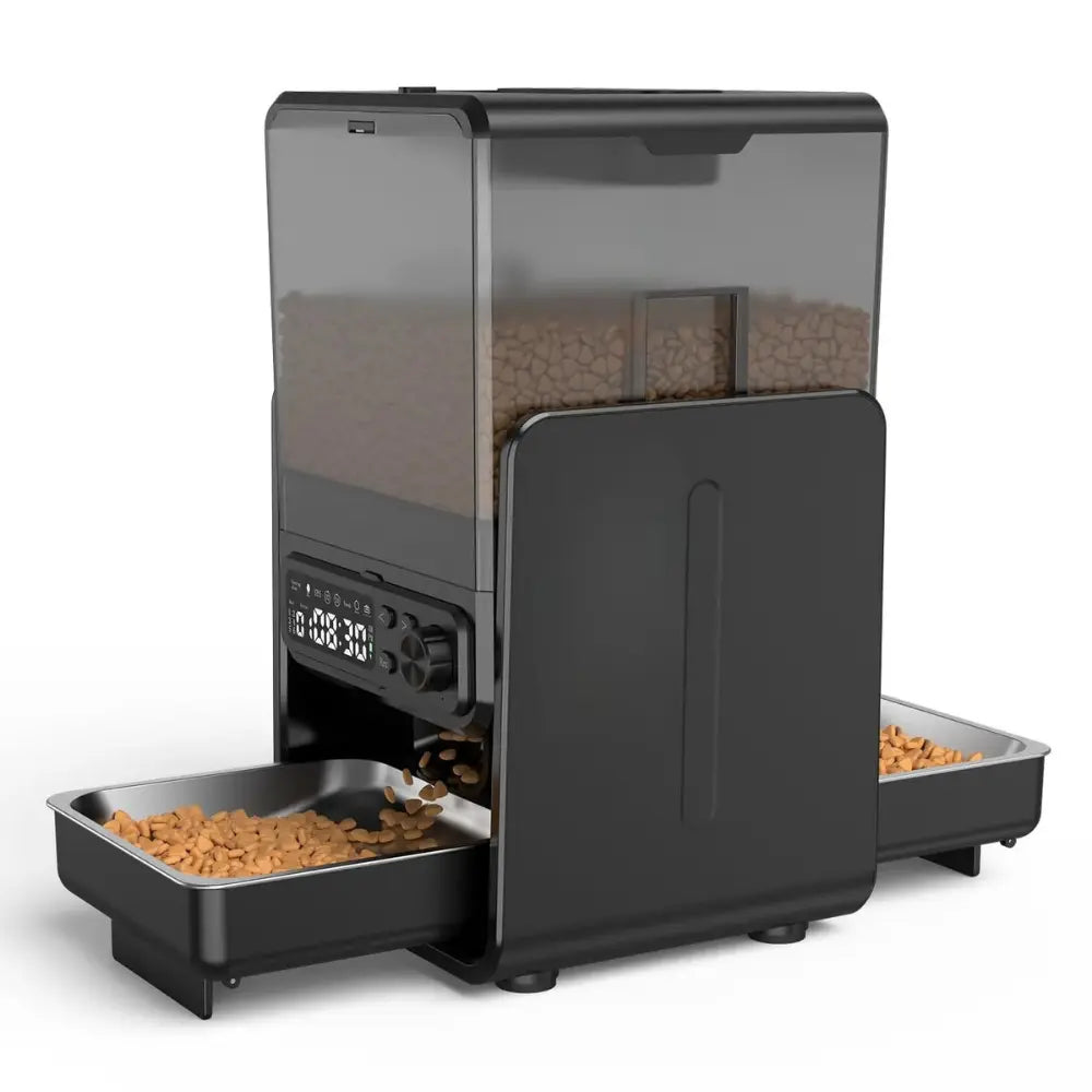 Distributeur automatique de croquettes double – programmation manuelle | Moustache & Cie Moustache & Cie