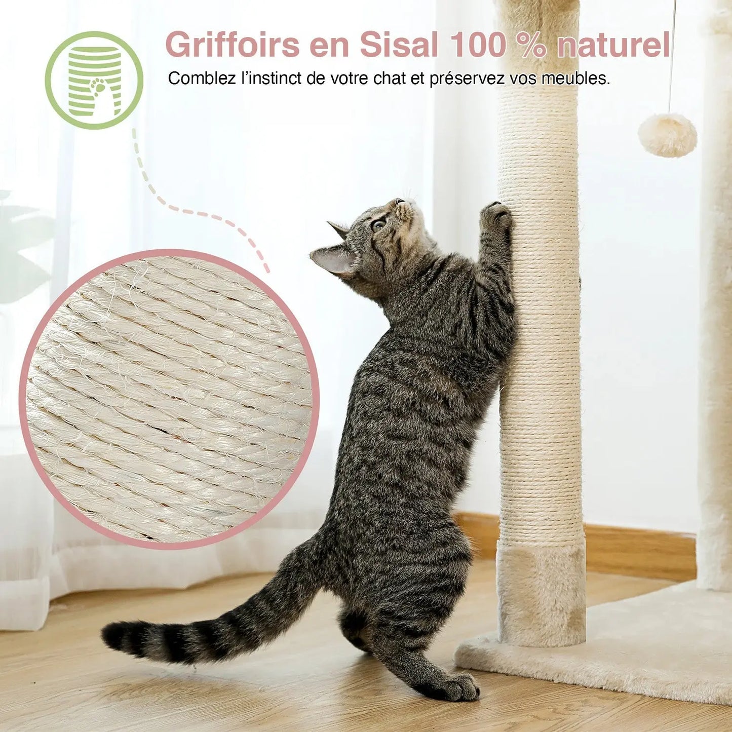 Arbre à chat Félinova ajustable Moustache & Cie