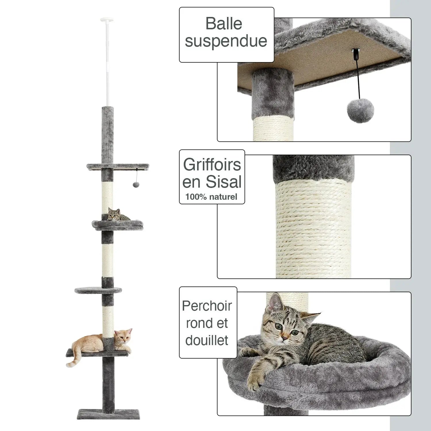 Arbre à chat Altura 274 cm Moustache & Cie